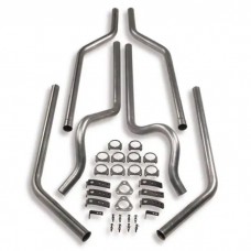 1973-1987 Chevy-GMC Truck Hooker Header Back Dual Exhaust System Without Mufflers,  2WD Longbed-Small Block