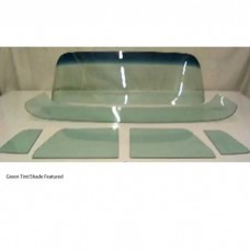 1955-1959 Chevy-GMC Truck Glass Kit, Deluxe/Large Back Glass-Grey With Shade Band