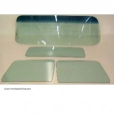 1955-1959 Chevy-GMC Truck Glass Kit, Small Back Glass, Vent Window Delete-Green Tint With Shade Band