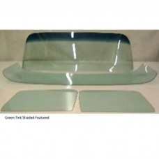 1955-1959 Chevy-GMC Truck Glass Kit, Deluxe/Large Back Glass, Vent Window Delete-Grey Tint With Shade Band