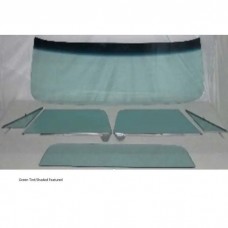 1967 Chevy-GMC Truck Glass Kit With Vent Window In Frames, Door Glass In Channel, Small Back Glass-Green Tint With Shade Band