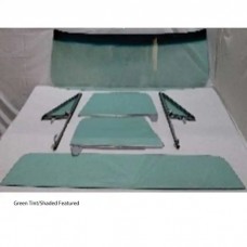 1967 Chevy-GMC Truck Glass Kit With Vent Window Assemblies With Posts, Door Glass In Channel, Deluxe/Large Back Glass-Grey Tint With Shade Band