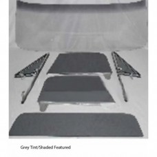 1967 Chevy-GMC Truck Glass Kit With Vent Window Assemblies With Posts, Door Glass In Channel, Small Back Glass-Green Tint With Shade Band