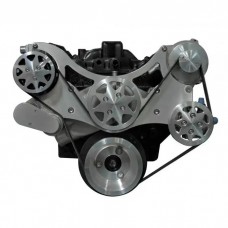 Front Drive System, Big Block Chevy, Machine finish, w/ AC and Power Steering