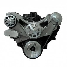 Front Drive System, Big Block Chevy, Machine finish, w/ AC and NO Power Steering