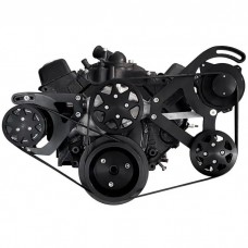Small Block Chevy Serpintine Conversion Kit AC Configured With Out Accessories Polished
)