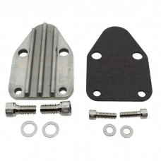 Chevy Small Block Zinc Alloy Fuel Pump Block Off Plate, Raw Finish