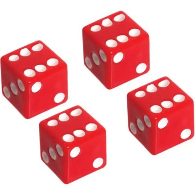 Valve Stem Cap/ Red Dice/ Set Of 4