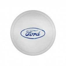 Hub Cap - Ford Embossed - Painted Ford Blue - Stainless Steel - 5-3/4 - 4 Cylinder Model B Ford Passenger