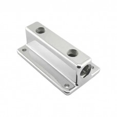 Fuel Block/ Chrome/ 3/8 Inlet & 1/4 Outlets