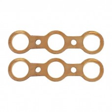 Model A Ford Intake & Exhaust Manifold Gaskets - Copper Clad Asbestos-Like Original Type - With Glands Built In - 2 Pieces - Late 1931