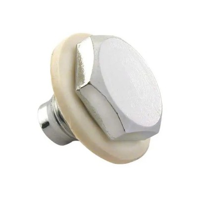 Oil Pan Drain Plug/ Chrome/ Incl Nylon Washer