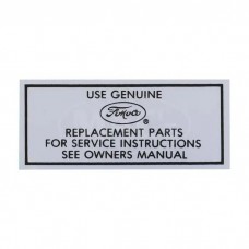 Air Cleaner Service Instruction Decal