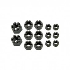 Model T Ford Rear Axle Castle Nut Set - 14 Pieces - Black Oxide