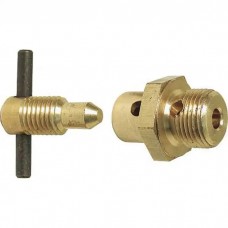 Model T Ford Carburetor Drain Valve & Plug Set - Brass - For Holley NH