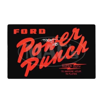Power Punch Battery Decal, 1958-1961 Thunderbird