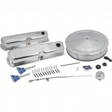 289/302/351W V8 Chrome Engine Dress-Up Kit with Embossed Emblems