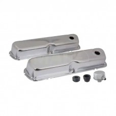 Valve Covers, Chrome, 260, 289 & 302, V8, With Oil Filler Cap With Tube