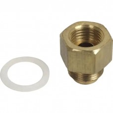 1955-1956 Ford Thunderbird Fuel Line Inlet Fitting, Includes Nylon Gasket, For Holley 4000 Teapot Carb