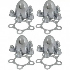 Chrome 5 x 4-1/2" Spider-Style Wheel Center Cap Set, 4 Pieces
