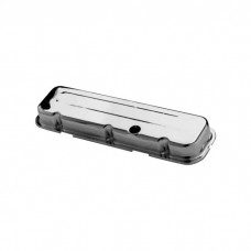 Engine Valve Covers; Stamped Steel; Short; Chrome; w/ Baffles; Fits BB Chevy