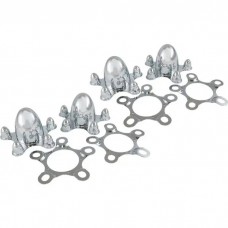 Center Cap Set Of Two, Spider Style, Chrome Plated Zinc Diecast, 5 x 4-1/2" Bolt Circle