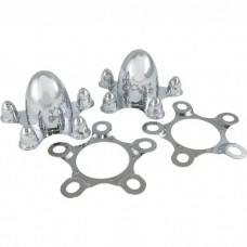 Center Cap Set Of Four, Spider Style, Chrome Plated Zinc Diecast, 5 x 5-1/2" Bolt Circle
