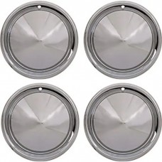 Wheel Covers, Calif.Cone/'57 Plymouth, Chrome, 15", 4 Pc Set
