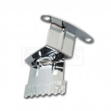 Early Chevy Timing Chain Cover Tab, Small Block, Chrome, With Sliding Pointer, For Cars With 7" Harmonic Balancer, 1949-1954