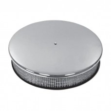 Chevy Air Cleaner, Round Smooth Chrome Aluminum, 14" X 3"