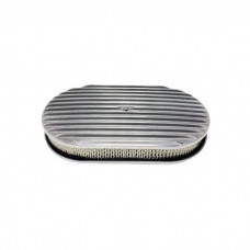 Chevy Air Cleaner, Oval Full Finned Polished Aluminum, 15"