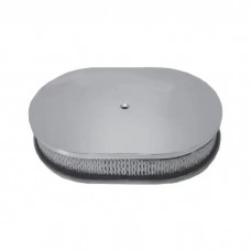 Chevy Air Cleaner, Oval Smooth Polished Aluminum, 12"