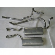 Nova Single Exhaust System Cat Back For 6 Cylinder, V8 Aluminum, W/ Dual Tailpipes, 1975-1979