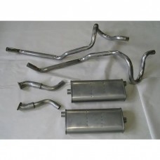 Nova Single Exhaust System Cat Back For 6 Cylinder, V8 Stainless Steel, W/ Dual Tailpipes, 1975-1979