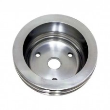 Chevy Small Block Aluminum Crankshaft Pulley, Long Water Pump, 2 Groove