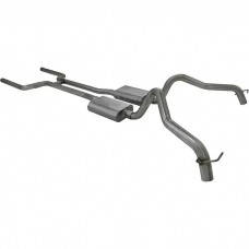 Nova And Chevy II Flowmaster American Thunder Dual Exhaust, Header Back System, Stainless Steel, 1968-1974