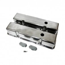 Polished Aluminum Chevy Small Block 283-400 Tall Valve Covers, Smooth