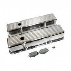 Polished Aluminum Chevy Small Block 283-400 Tall Valve Covers, Ball Milled